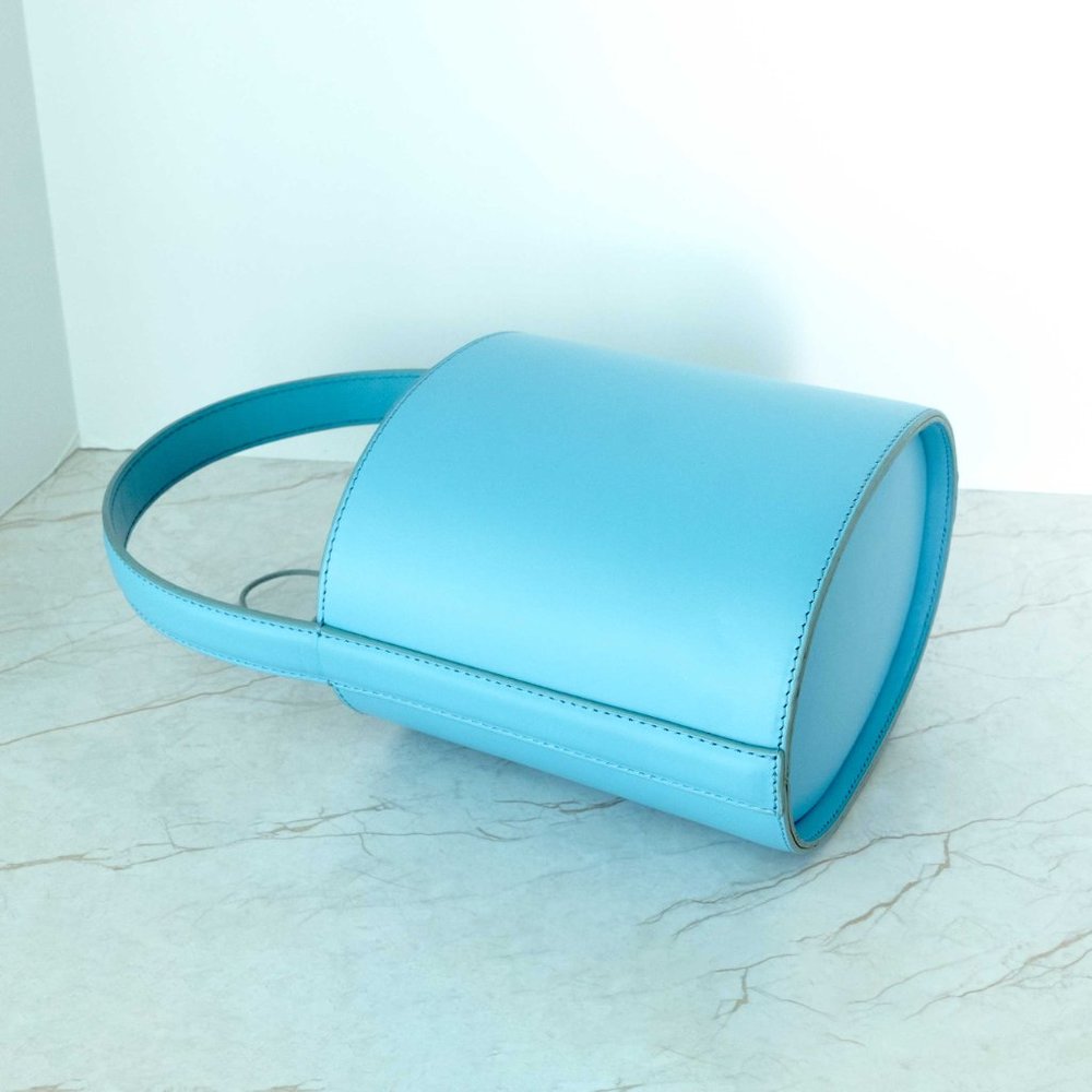 STAUD - Blue Bissett Leather Bucket Bag - Picture 6 of 7